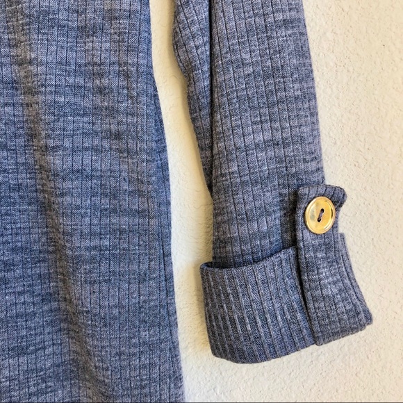 Charcoal 3/4 sleeve ribbed turtleneck top, NEW - Picture 5 of 8